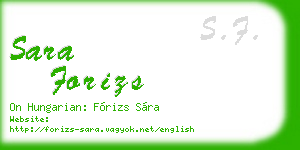 sara forizs business card
