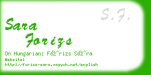 sara forizs business card